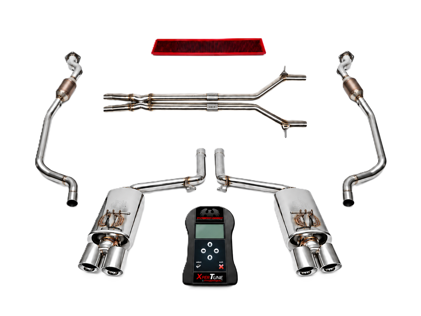Fabspeed Exhaust Performance Package, Polished Stainless Steel WITH ECU Upgrade. Porsche 970 Panamera GTS (2010-2016) - 97011191302, 97011191303, 97011191304, 97011191305, 97011191103, 97011191104, 97011191105, 97011191203, 97011191204, 97011191205 - FS.POR.970GTS.XP, FS.POR.970GTS.MAXP, FB582/20, FS.POR.970S.ET